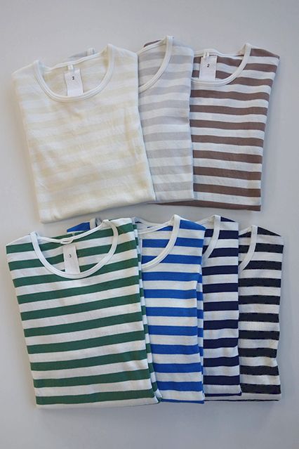maillot border long sleeve T-shirt （ボーダーロングスリーブTシャツ） SAX - colors＋（カラーズ